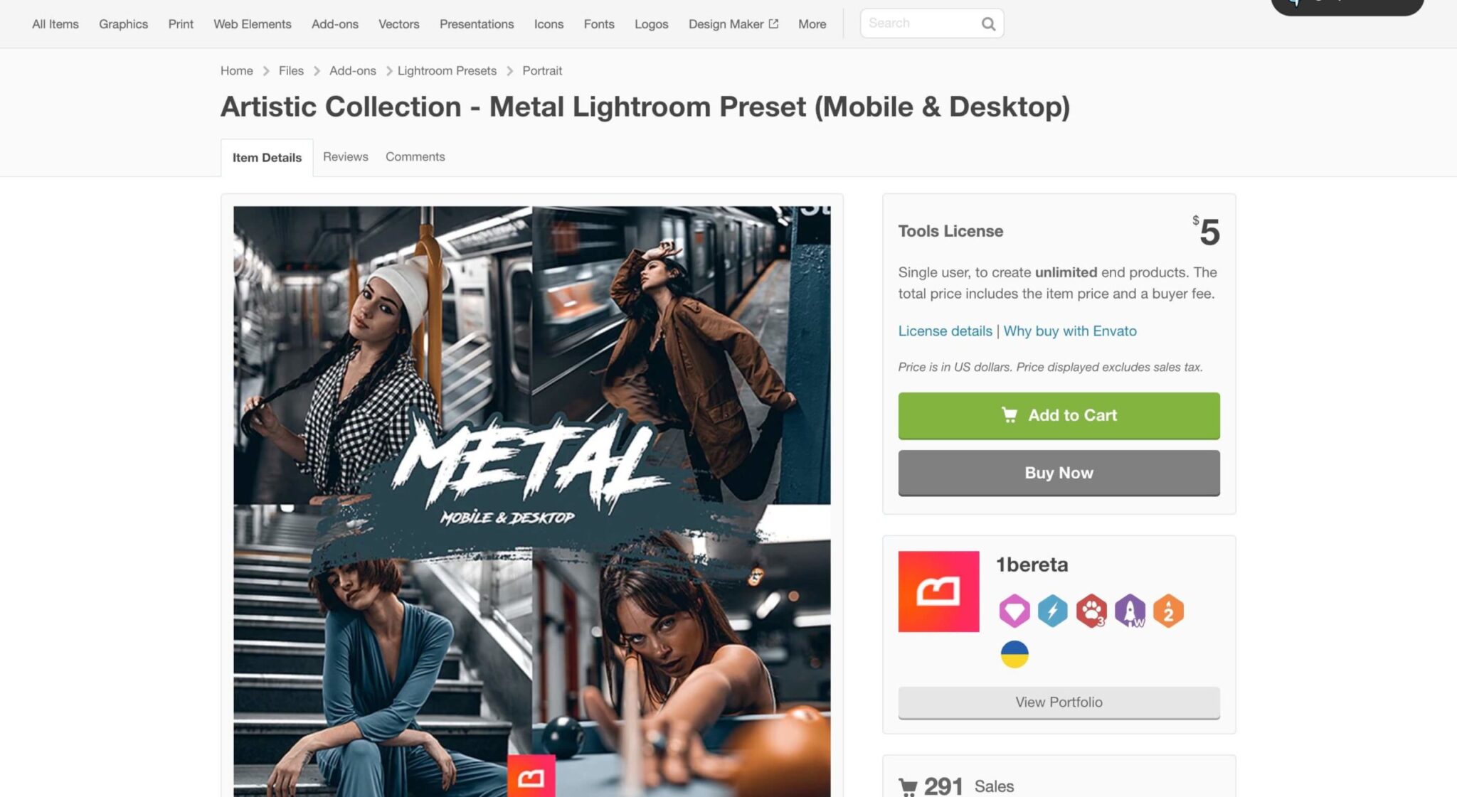 Artistic Collection - Metal Lightroom Preset (Mobile & Desktop)